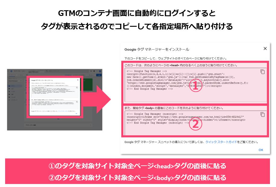 8.タグが表示されるのでコピー